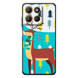 Силиконовый бампер с картинкой животных для Motorola Edge 60 Neo (Олень с шарфом)