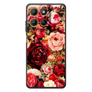 Силиконовый бампер с принтом (цветочки) на Моротора Эдж 60 Нио (Букет цветов)