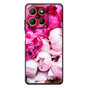 Силиконовый бампер с принтом (цветочки) на Моротора Эдж 60 Нио (Пионы)