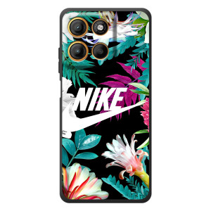 Силиконовый Чехол на Motorola Edge 60 Neo с картинкой Nike (Цветочный Nike)