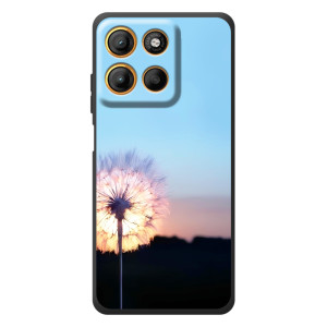Силиконовый Чехол с одуванчиками на Motorola Edge 60 Neo – Закат с одуванчиком