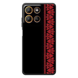 Силиконовый Чехол на Motorola Edge 60 Neo (Красная Вышиванка)
