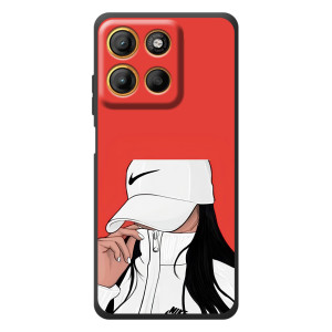 Силиконовый Чехол на Motorola Edge 60 Neo с картинкой Стильных Девушек – Девушка Nike