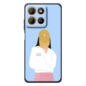 Силиконовый Чехол на Motorola Edge 60 Neo с картинкой Стильных Девушек – Желтая кепка