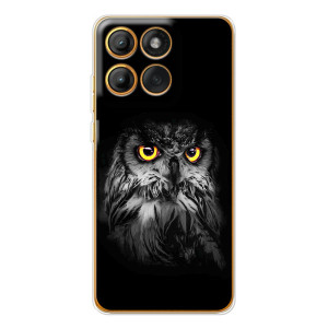 Чехлы с принтом СОВЫ для Motorola Edge 60 Pro – Сова на чёрном