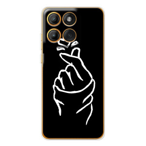 Чехлы (Знак сердечка) на Motorola Edge 60 Pro – Сердце на черном