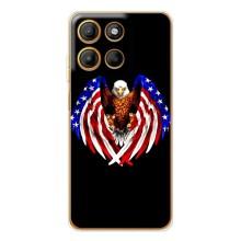 Чехол Флаг USA для Motorola Edge 60 Pro – Крылья США