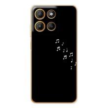 Чехол с картинками на черном фоне для Motorola Edge 60 Pro – Ноты
