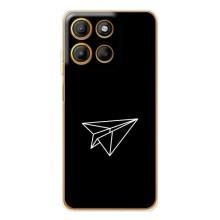 Чехол с картинками на черном фоне для Motorola Edge 60 Pro – Самолетик