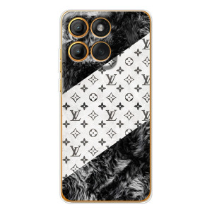 Чехол Стиль Louis Vuitton на Motorola Edge 60 Pro – LV на белом