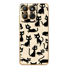 Чохол з малюнком кіт на Motorola Edge 60 Pro (Чорні коти)