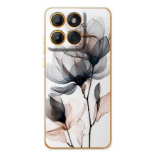 Чехол с цветочным принтом на Эдж 60 Про (Цветы на белом)