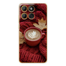 Чехол с уникальным дизайном «Осень с кофе» для Motorola Edge 60 Pro – Кофе на пледе