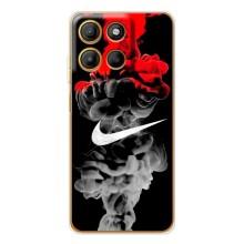 Силиконовый Чехол на Motorola Edge 60 Pro с картинкой Nike (Nike дым)