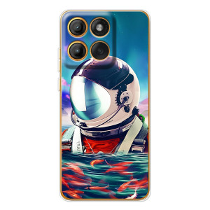 Силиконовый Чехол с принтом "Космонавты" на Motorola Edge 60 Pro – Космонавт в воде