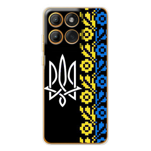 Силиконовый Чехол на Motorola Edge 60 Pro – Герб и вышыванка