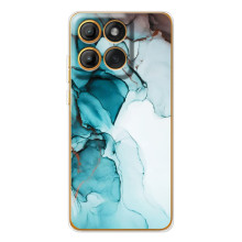 Чехол для Едж 60 - с принтом (Дизайнерские) (AlphaPrint) (Бирюзовый мрамор)