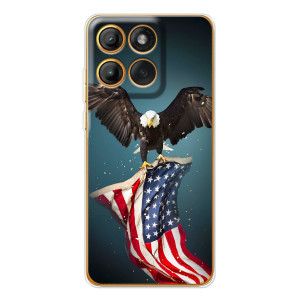 Чехол Флаг USA для Motorola Edge 60 – Орел и флаг