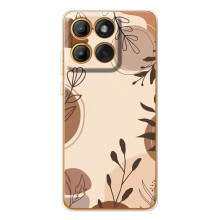 Чехол с цветочным принтом на Едж 60 (Коричневые цветы)