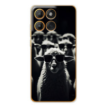 Чехол с принтом стильные животные для Едж 60 (Овечка в очках)