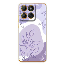 Силиконовый чехол с принтом в цветах на Motorola Edge 60 – Фиолетовый дизайн