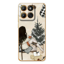 Різдвяні, Святкові Чохли для Едж 60 (Дівчина з ялинкою)