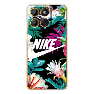 Силіконовый Чохол на Motorola Edge 60 з картинкою НАЙК – Квітковий Nike