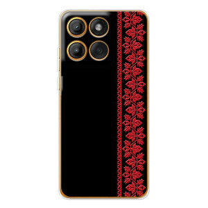 Силиконовый Чехол на Motorola Edge 60 (Красная Вышиванка)