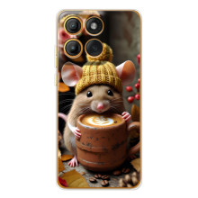 Печатный чехол «Зверята с кофе» для Motorola Edge 60 – Медведь с кофе