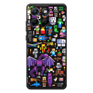 Чехол майнкрафт для Motorola Edge 70 Fusion Plus (Все персонажи)