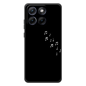 Чехол с картинками на черном фоне для Motorola Edge 70 Fusion Plus – Ноты