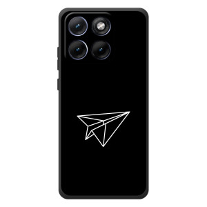 Чехол с картинками на черном фоне для Motorola Edge 70 Fusion Plus – Самолетик