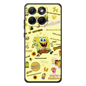 Силиконовый чехол Спанч Боб на Мо Motorola Edge 70 Фюжн Плюс (Спанч Боб бежит)