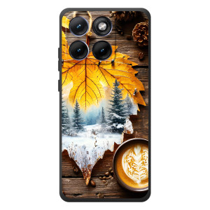 Чехол с уникальным дизайном «Осень с кофе» для Motorola Edge 70 Fusion Plus
