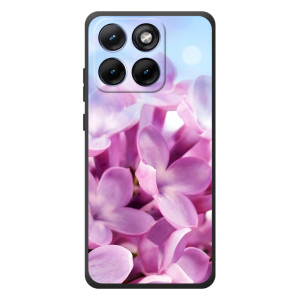 Силиконовый бампер с принтом (цветочки) на Мо Motorola Edge 70 Фюжн Плюс (Сиреневые цветы)