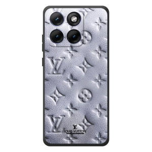 Текстурный Чехол Louis Vuitton для Мо Motorola Edge 70 Фюжн Плюс (Белый ЛВ)