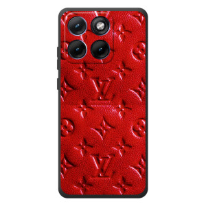 Текстурный Чехол Louis Vuitton для Мо Motorola Edge 70 Фюжн Плюс (Красный ЛВ)