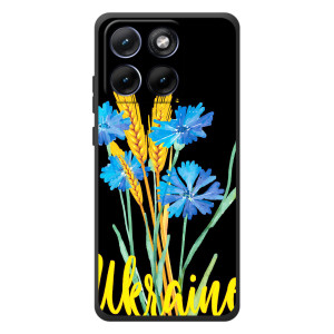 Чехол на Motorola Edge 70 Fusion Украинский дизайн – Ukraine в цветочках