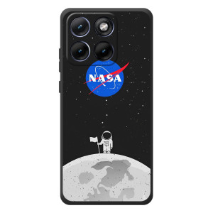 Силиконовый бампер с принтом "Наса" на Motorola Edge 70 Fusion (Космонавт NASA)