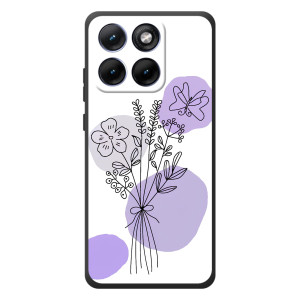 Силиконовый чехол с принтом в цветах на Motorola Edge 70 Fusion