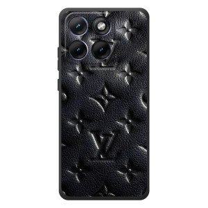 Текстурный Чехол Louis Vuitton для Моторола Эдж 70 Фьюжн (Черный ЛВ)