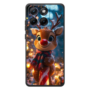 Яркий чехол для Motorola Edge 70 Fusion с Зимними Оленятами