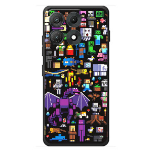 Чехол майнкрафт для Motorola Edge 70 Max (Все персонажи)