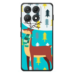 Силиконовый бампер с картинкой животных для Motorola Edge 70 Max (Олень с шарфом)