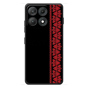 Силиконовый Чехол на Motorola Edge 70 Max (Красная Вышиванка)