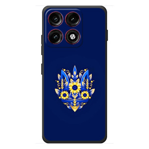 Чехол с украинским гербом на Motorola Edge 70 Pro – Цветочный герб