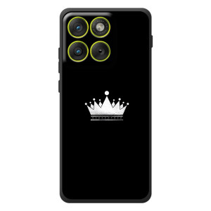 Чехол (Корона на чёрном фоне) для Мо Motorola Edge 70 – Белая корона