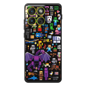 Чехол майнкрафт для Motorola Edge 70 – Все персонажи