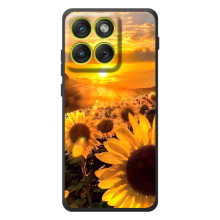 Чехол с Цветами для Motorola Edge 70 (поле подсолнухов)