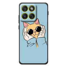 Бампер с изображением Котиков для Мо Motorola Edge 70 (КОТИК в очках)